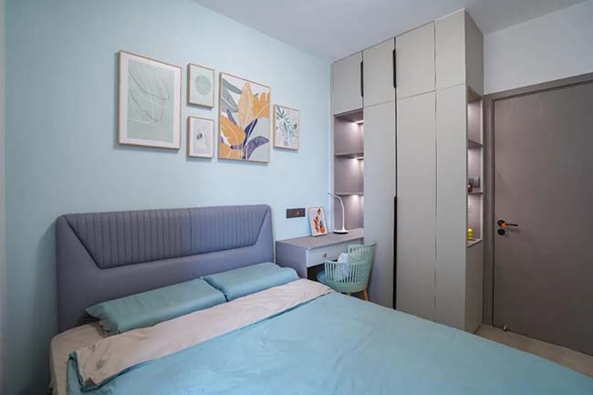 90㎡現(xiàn)代三居，舍主燈換燈帶，巧妙的色彩混搭，打造年輕有趣的生活